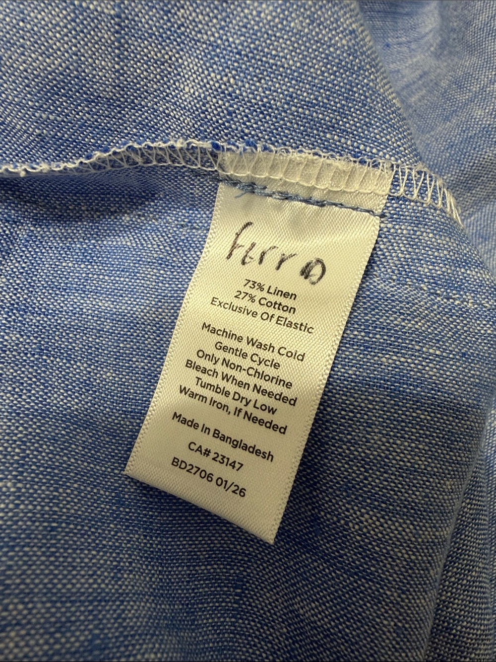 TALBOTS RUFFLE LINEN SHELL - CROSS-DYED - Picture 5 of 5
